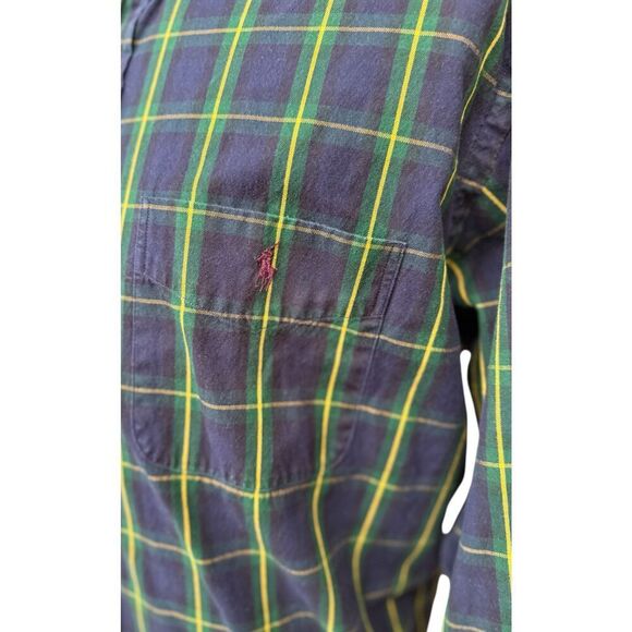Ralph Lauren Men’s Blaire Button Down Shirt Sz.. L Blue/Green Plaid - Picture 3 of 9